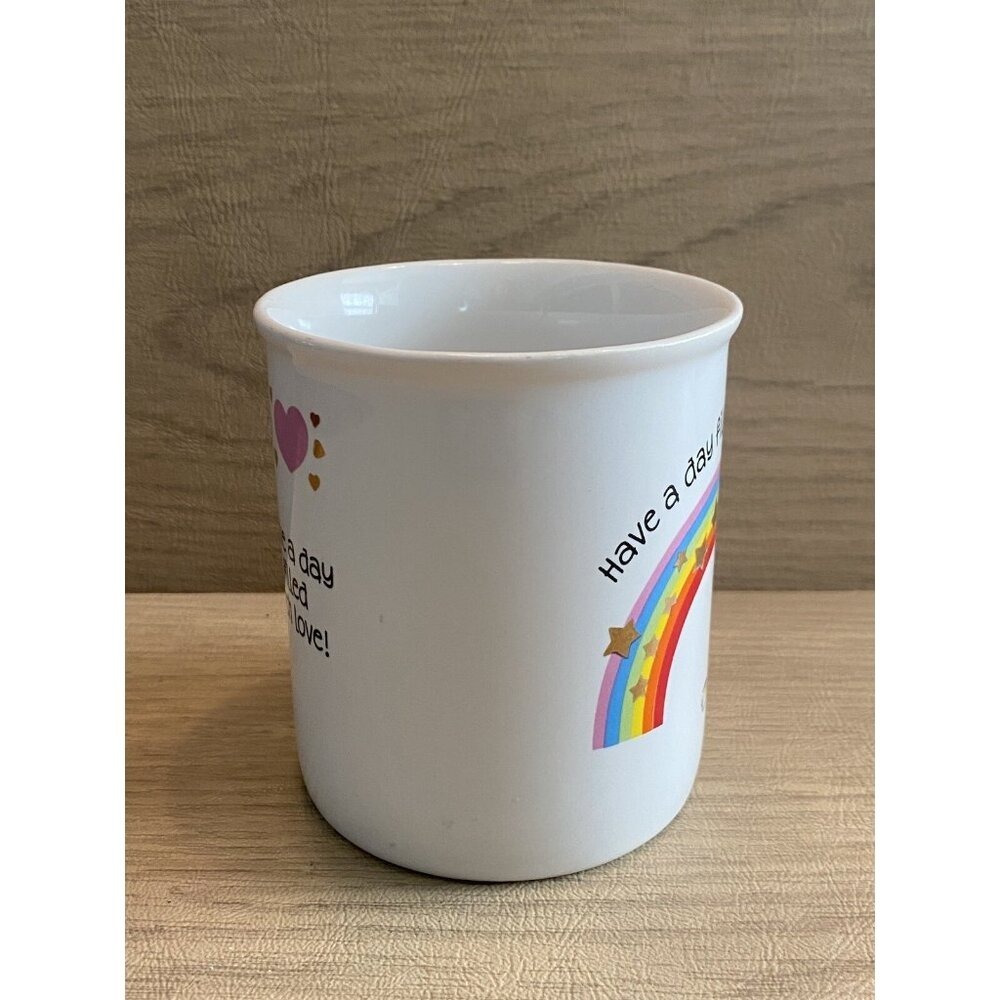 Vtg Hallmark Mug Mates Rainbow Hearts Stars Painter Coffee Cup Mug 1983 Hallmark - Picture 2 of 7